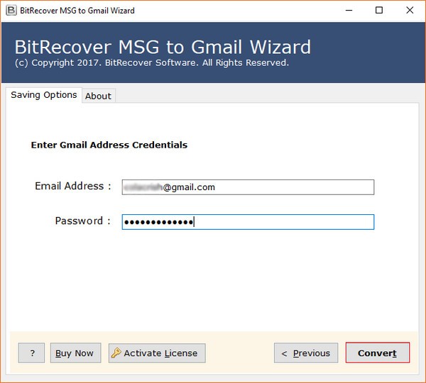 BitRecover MSG to Gmail(WizardMSG到Gmail迁移工具)