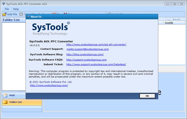 SysTools AOL PFC Converter(邮件格式转换工具)