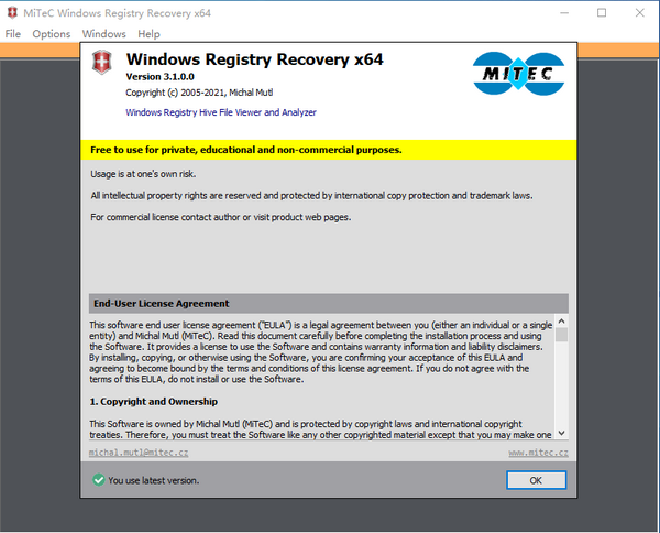 MiTeC Windows Registry Recovery(Windows注册表恢复软件)