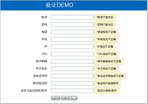 通用表单验证Jquery插件