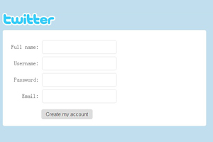 html5+css3仿Twitter注册页