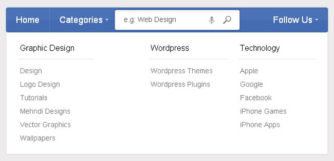 css3蓝色修边导航