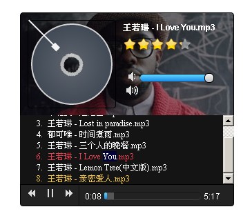 html5+css3酷炫音频播放器
