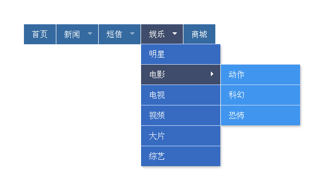 渐变多级下拉导航