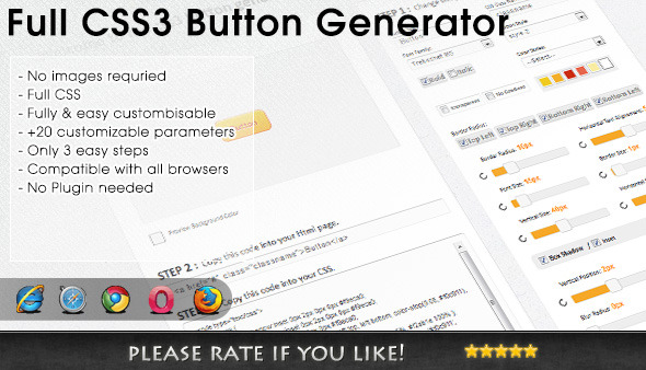 CSS3按钮生成器jQuery插件