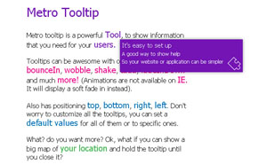 jQuery Metro Tooltip插件
