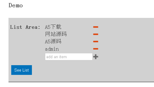 jquery输入框增加列表代码