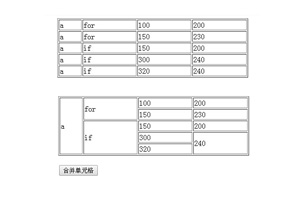 仿Excel合并单元格实例点击合并表格单元格