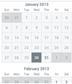 日历(Calendar)选择功能源码