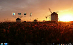 夕阳下的风车电脑主题 win7版