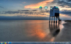 海边的塔电脑主题 win7版
