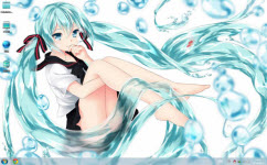 水蓝初音未来电脑主题 win7版