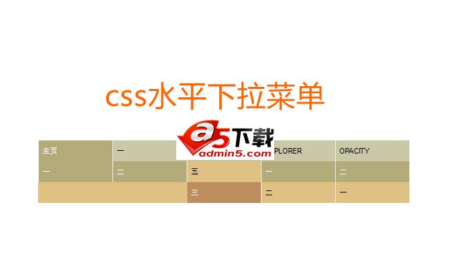 纯css实现水平下拉导航菜单