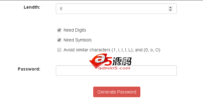 jquery+bootstrap实现更加安全强度更高的密码生成器