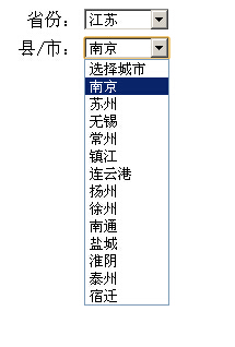 js实现的全国省市二级联动下拉选择菜单完整实例