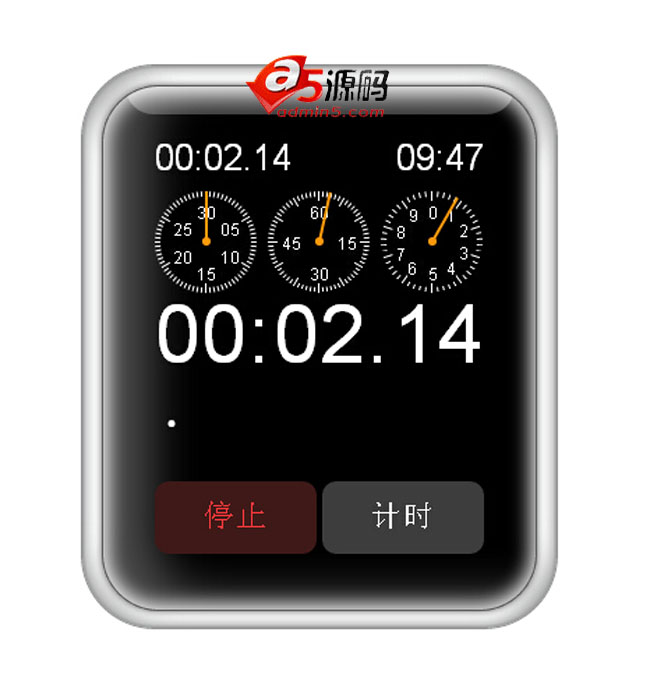 js模仿苹果iwatch外观的计时器代码