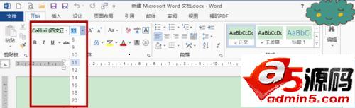 word2013罗马数字字磅的字体怎么改成中文字号?