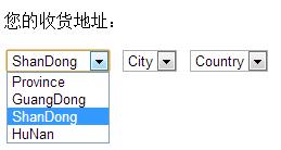 javascript省市区三级联动下拉框菜单实例演示