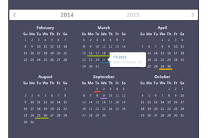 jQ带记事功能的全年日历插件