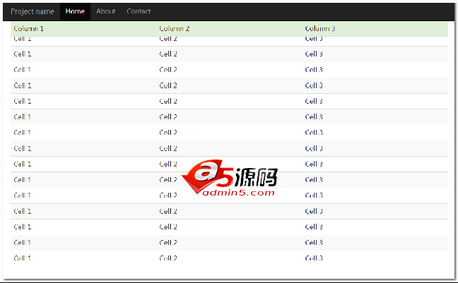 jQuery+Bootstrap实现页面向下滚动表格头部固定特效源码