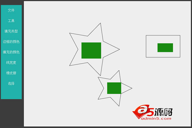 HTML5 canvas自由绘制图形工具。 ·