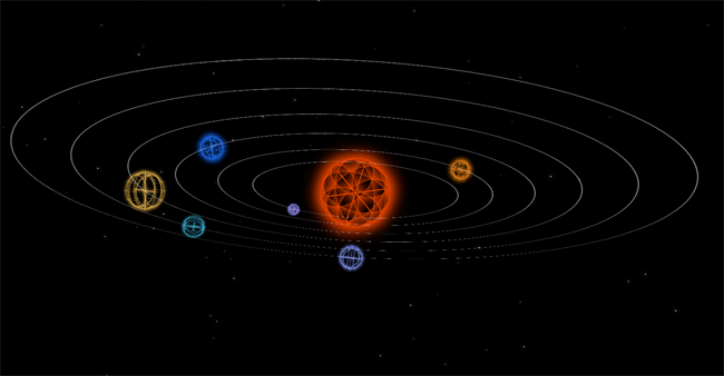 css3模拟3D行星运转效果图