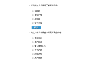 js问卷js问卷调查投票页面表单特效源码