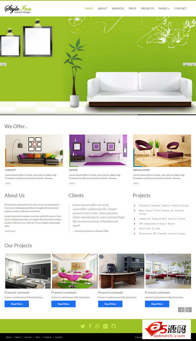 HTML5创意家居公司网站模板