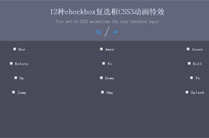 CSS3 checkbox复选框特效源码 12种