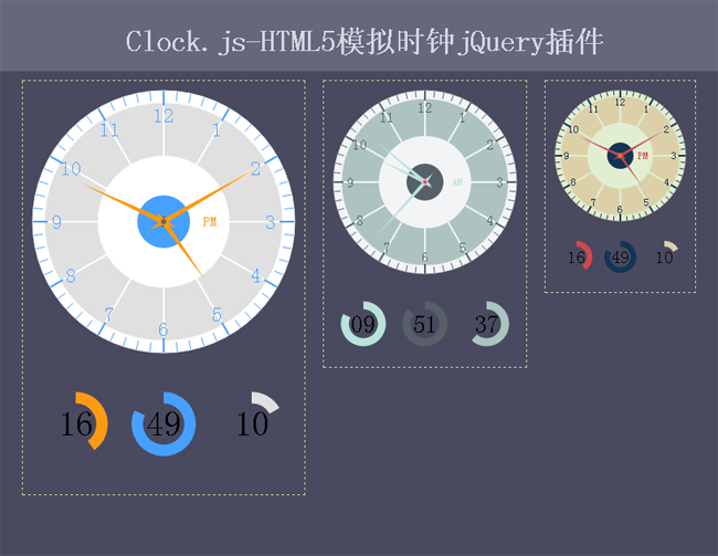 HTML5模拟时钟jQuery插件