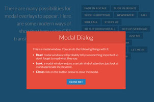 jQuery+CSS3过渡动画模态窗口特效