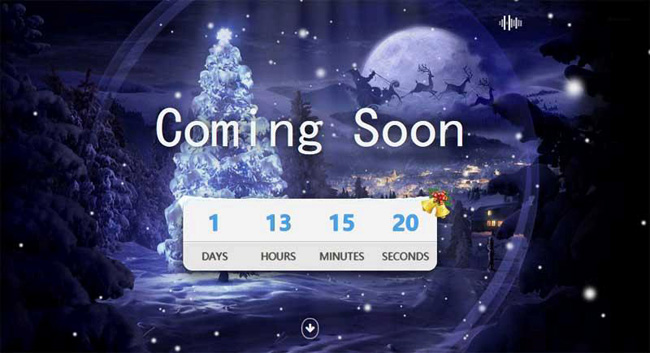 html5带音乐背景的圣诞节倒计时页面特效