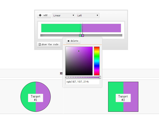 jQuery CSS3颜色渐变选择器