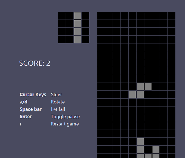 JS经典俄罗斯方块小游戏