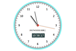 HTML5圆形数字日期电子时钟