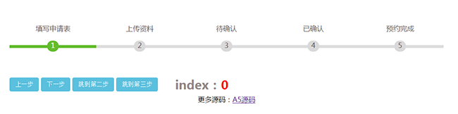 jQuery预约步骤分步进度条代码