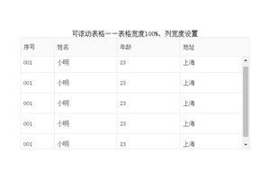 仿excel可滚动表格代码