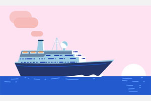 css3 svg海上邮轮航行动画特效