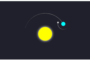 纯CSS3地球绕太阳自转特效