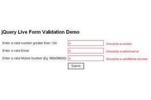 jQuery Live Form Validation表单验证插件
