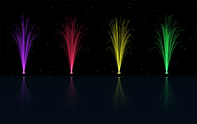  HTML5彩色发光喷泉动画特效