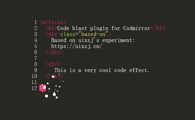  HTML5在线代码编辑器输入特效