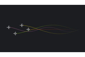 HTML5 Canvas飞机线条动画特效