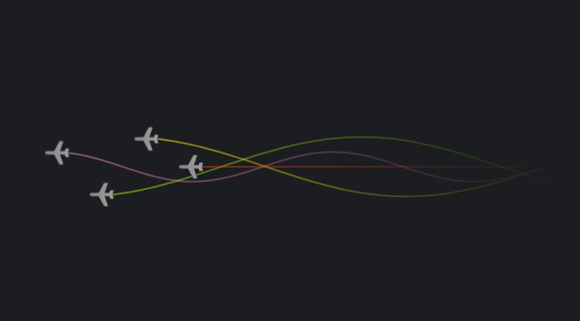 HTML5 Canvas飞机线条动画特效