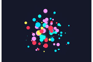 HTML5 Canvas彩色圆点烟花特效
