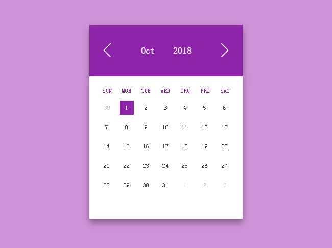  CSS3日历表背景颜色切换代码