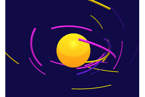 HTML5 Canvas绕月球动画特效