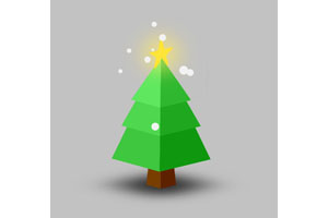 纯CSS3圣诞树雪花飘落动画特效