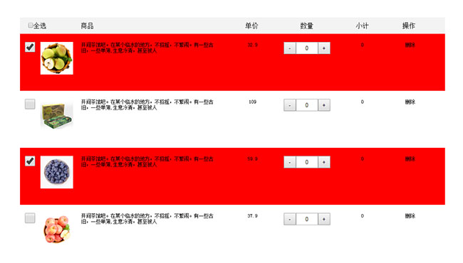  Vue.js购物车商品结算代码