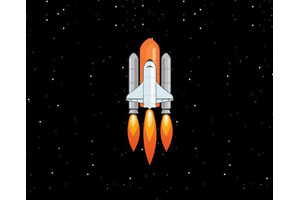 SVG宇宙航天火箭动画特效